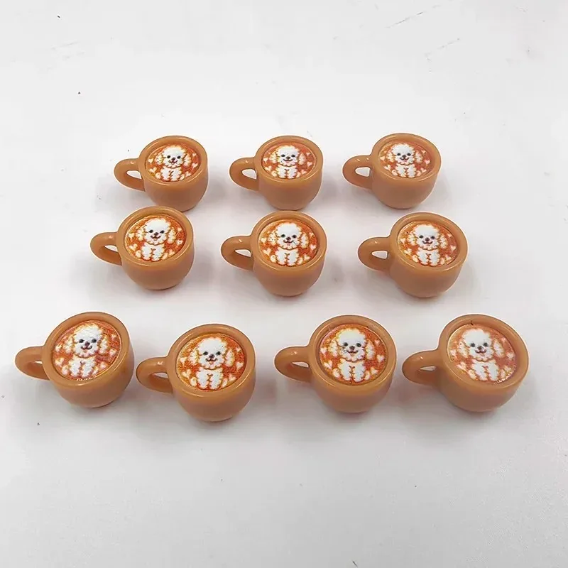 10 قطعة جديد الحيوان الكلب الثعلب فنجان القهوة Charms لصنع المجوهرات النتائج الراتنج المشروبات المعلقات Charm ل المفاتيح القرط #6