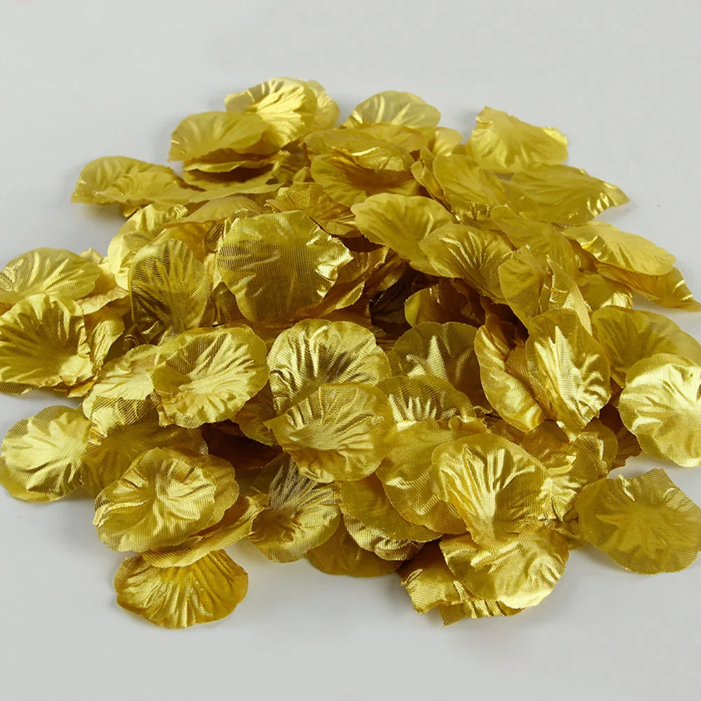 

100pcs Artificial Gold Petals Petals Eco-Friendly Wedding Decoration Gold Fabric Flower Centerpieces Table Scatters