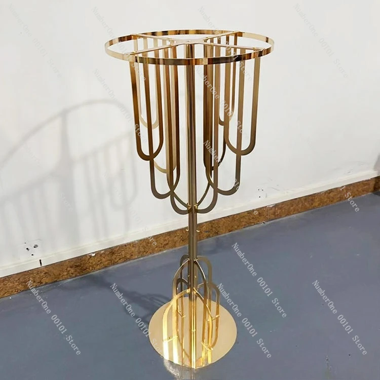 

Wedding props gold stainless steel dining table flower ware birthday party wedding hotel decoration ornament