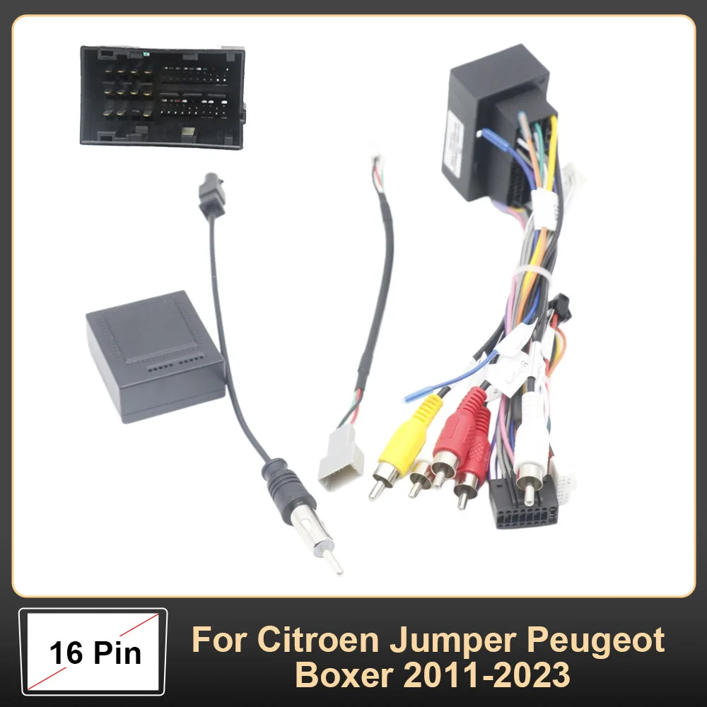 16 Pin Automotive Wire Loom Power Cable With CANBUS Protocol Decoder For Citroen Jumper Peugeot Boxer 2011-2023