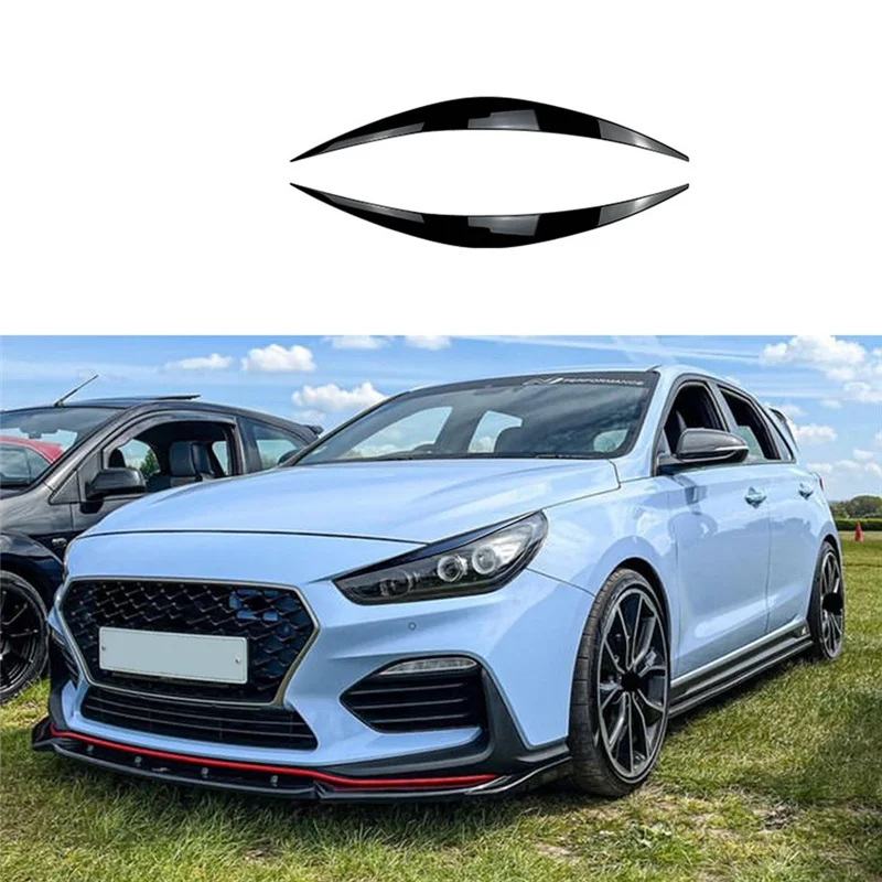

Car Front Headlight Cover Garnish Strip Eyebrow Cover Trim Sticker For Hyundai I30 I30N MK3 2017-2019