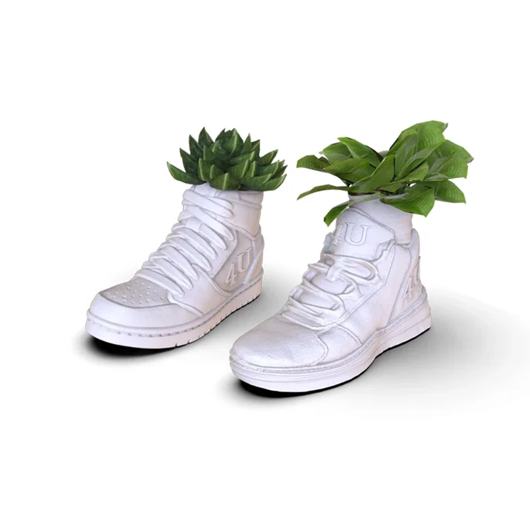 resin simulation of basketball shoes sneaker planter flower pot plant pot polyresin DIY color sneaker shape succulent pot