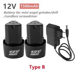 12V 1500mAh Universal  Rechargeable Lithium Battery For Mini Angle Grinder Electric Drill Electric Screwdriver Spare Battery