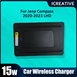 Car Wireless Charger Infrared Sensor iPhone  Android system For JEEP Compass 2020 2021 2022 2023 Fast CarElectronics Accessories