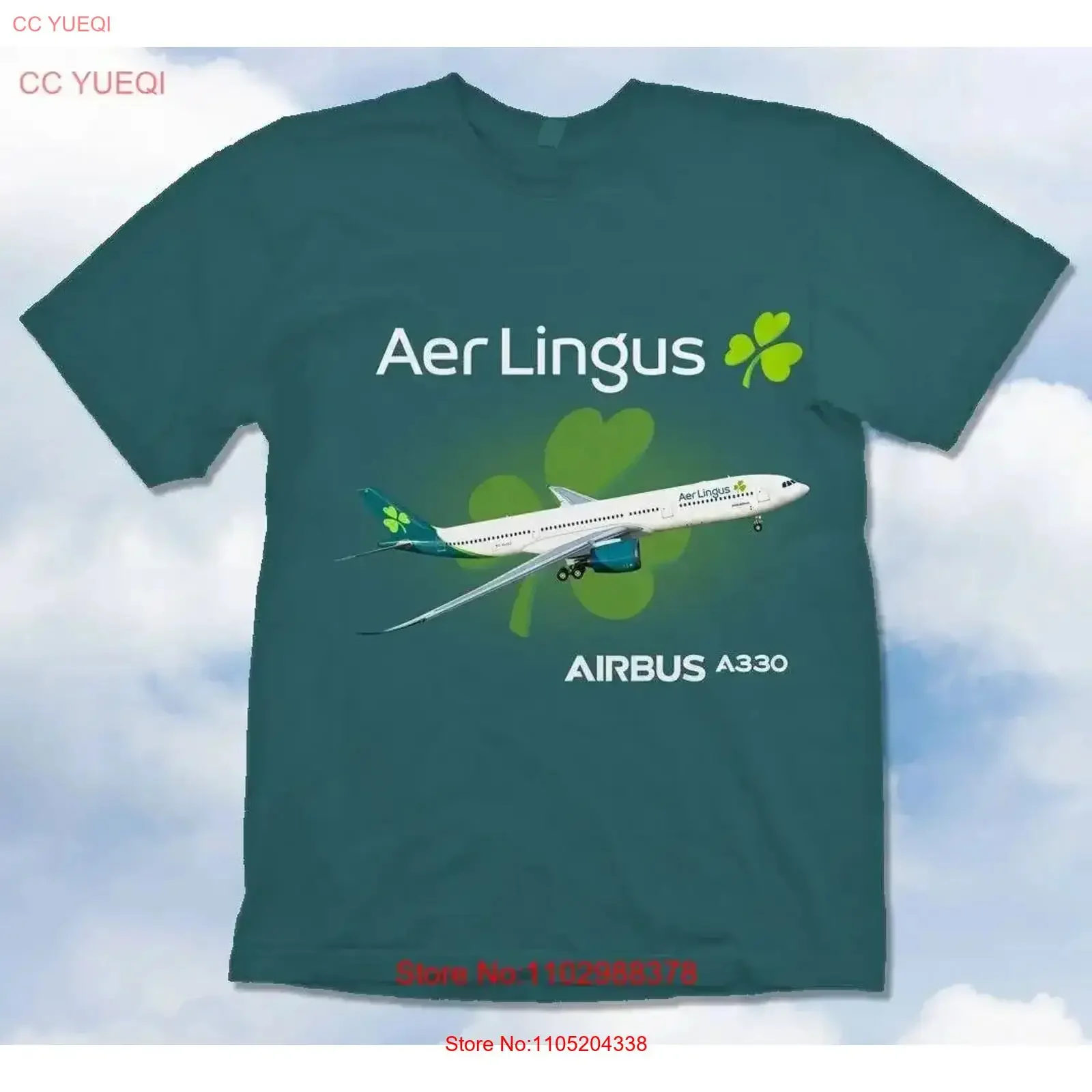 Aer Lingus Airbus A330 New Livery T Shirt Irish Travel Airline Planespotting vintage Washed Stretched designer clothes graphic