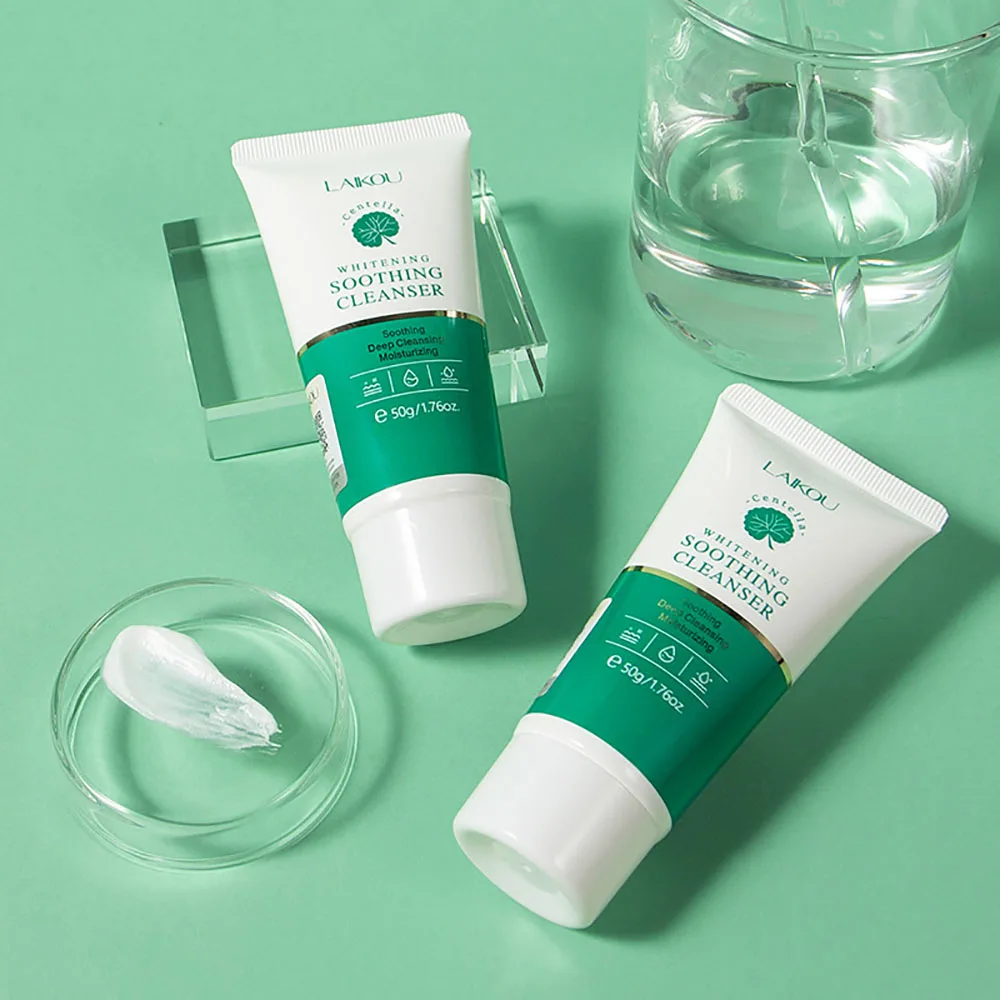 

LAIKOU 50g Centella Hydrating Face Wash, Pore Minimizing Gentle Cleanser for Sensitive Skin Squalane Hyaluronic Acid Facial Wash