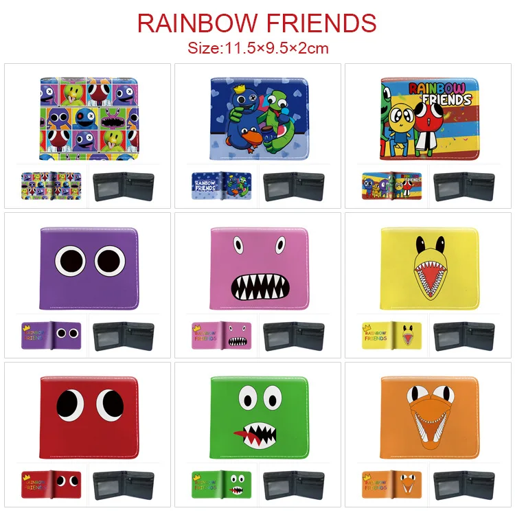 Rainbow Friends Cartoon Wallet Short Coin Purse with Card Holder