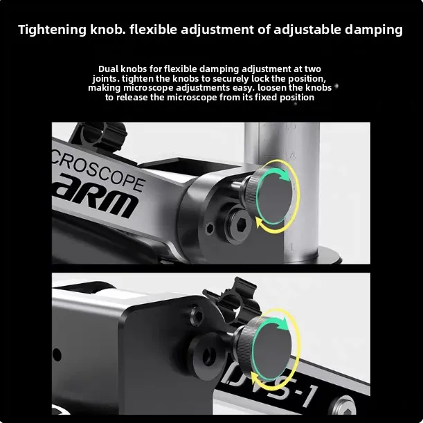 Microscope hydraulic shock-absorbing arm, 360° all-direction rotation, freely maneuver and hover stably without shaking