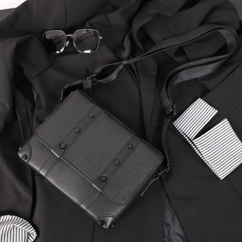 2026 New Fashion Men's Crossbody Bag Solid PU Leather Shoulder Bag Men Women Crossbody Bags Casual Mobile Phone Handbags Unisex