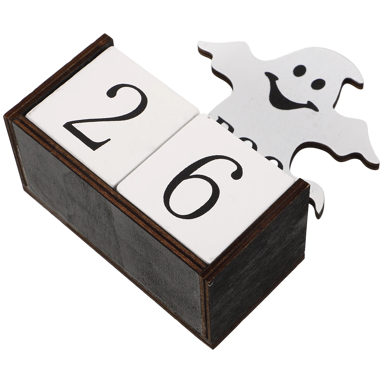 

Деревянный настольный календарь на Хэллоуин в деревенском стиле, вечный ручной поворотный декоративный настольный календарь для домашнего офиса, декор в виде тыквы