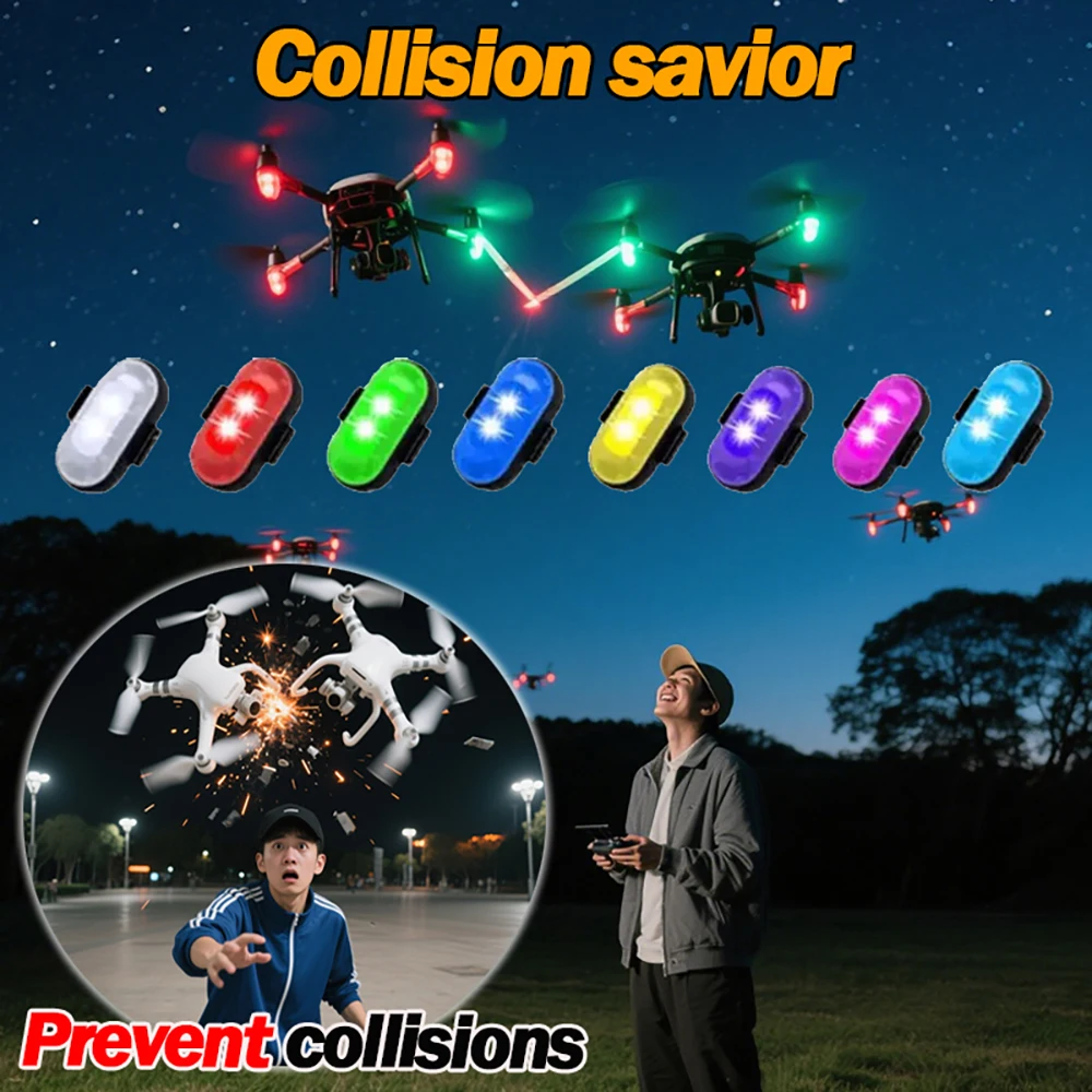 1-10PCS Motorcycle LED Aircraft Strobe Lights Drone Anti-collision Warning Lamp Flash Indicator With Wireless Remote Control