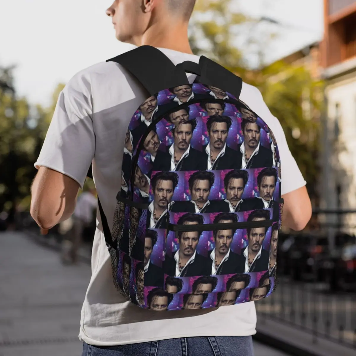 Johnny Depp Greeting Backpack Student BookBag Kids School Bag Computer Shoulder Bags for Men Women