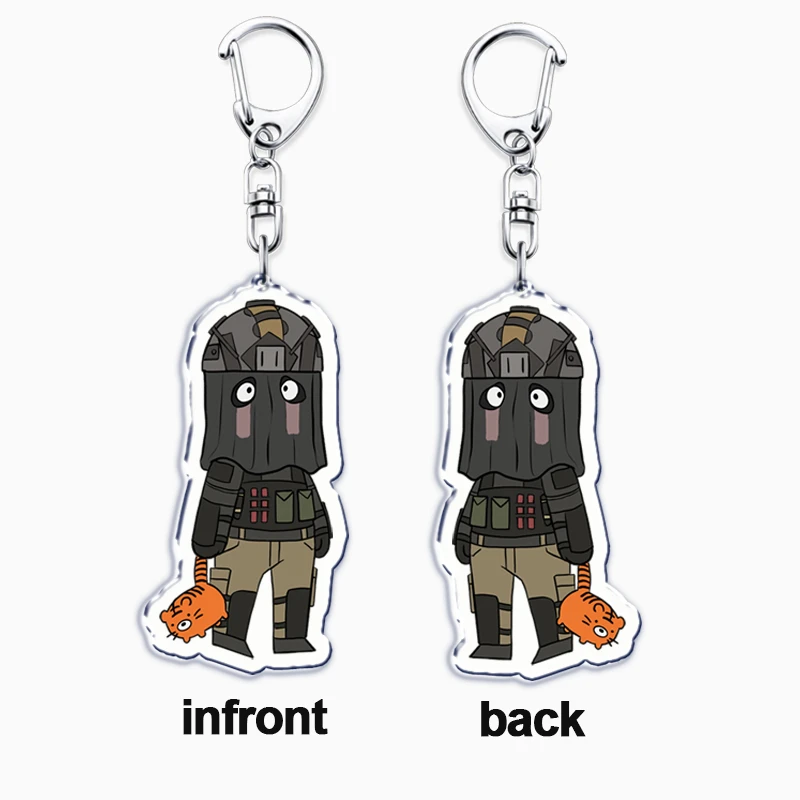 Cute Military Game Ghost Chibis Keychains for Accessories Cod Soldier Soap Simon Riley Keyring Jewelry Fans Friends Gaming Gifts view 5