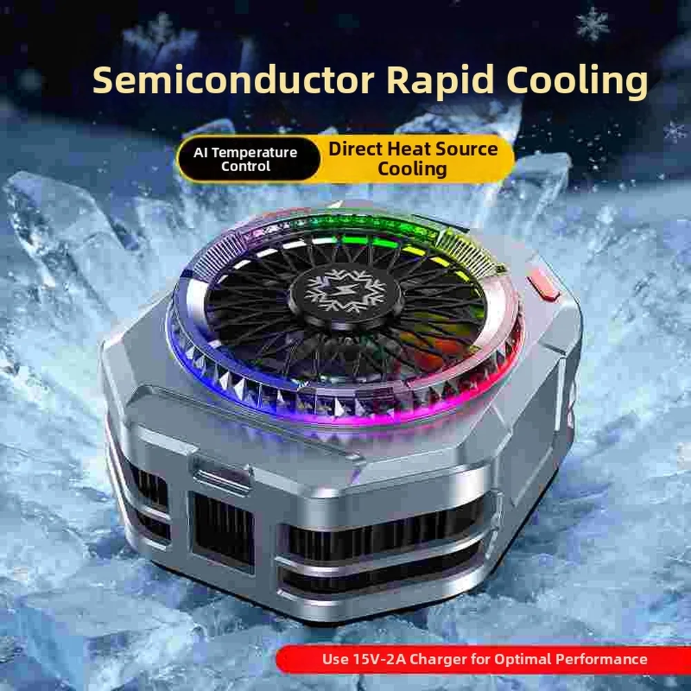 

TH28-Pro Magnetic Phone Cooler Fast Heat Dissipator With Adjustable RGB Light 30W AI Cooling Phone Back Clip Radiator