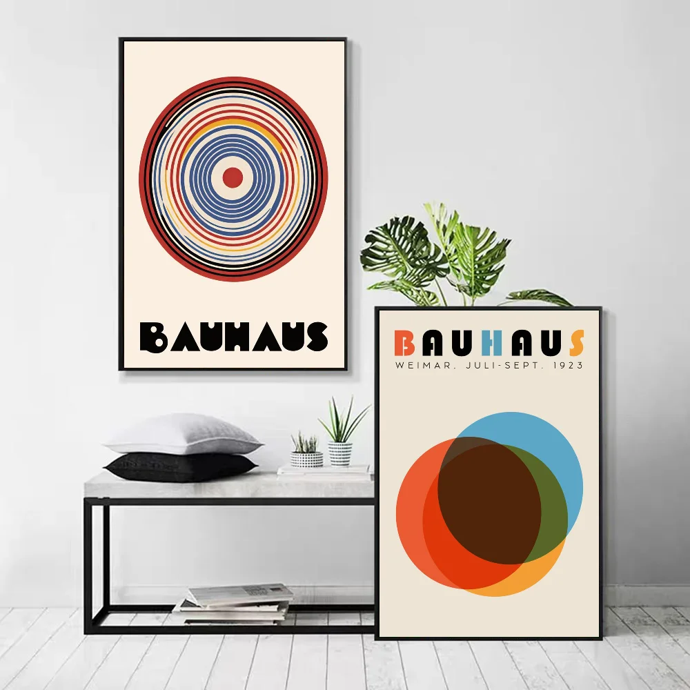 1pc Bauhaus Poster Self-adhesive Art Waterproof Paper Sticker Coffee House Bar Room Wall Decor