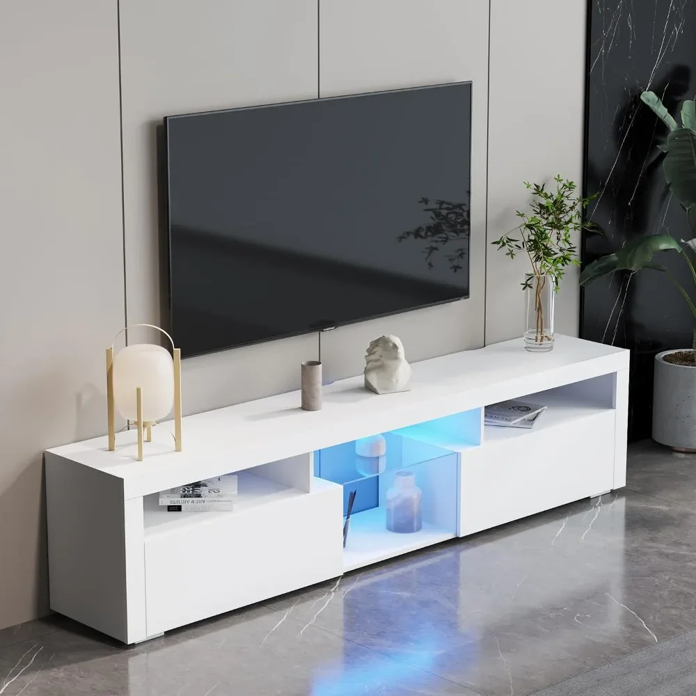 Wall TV Stand, Walls Mounted Entertainment Media Center TVs Console with Cabinet and Open Shelves, Wall TV Stand