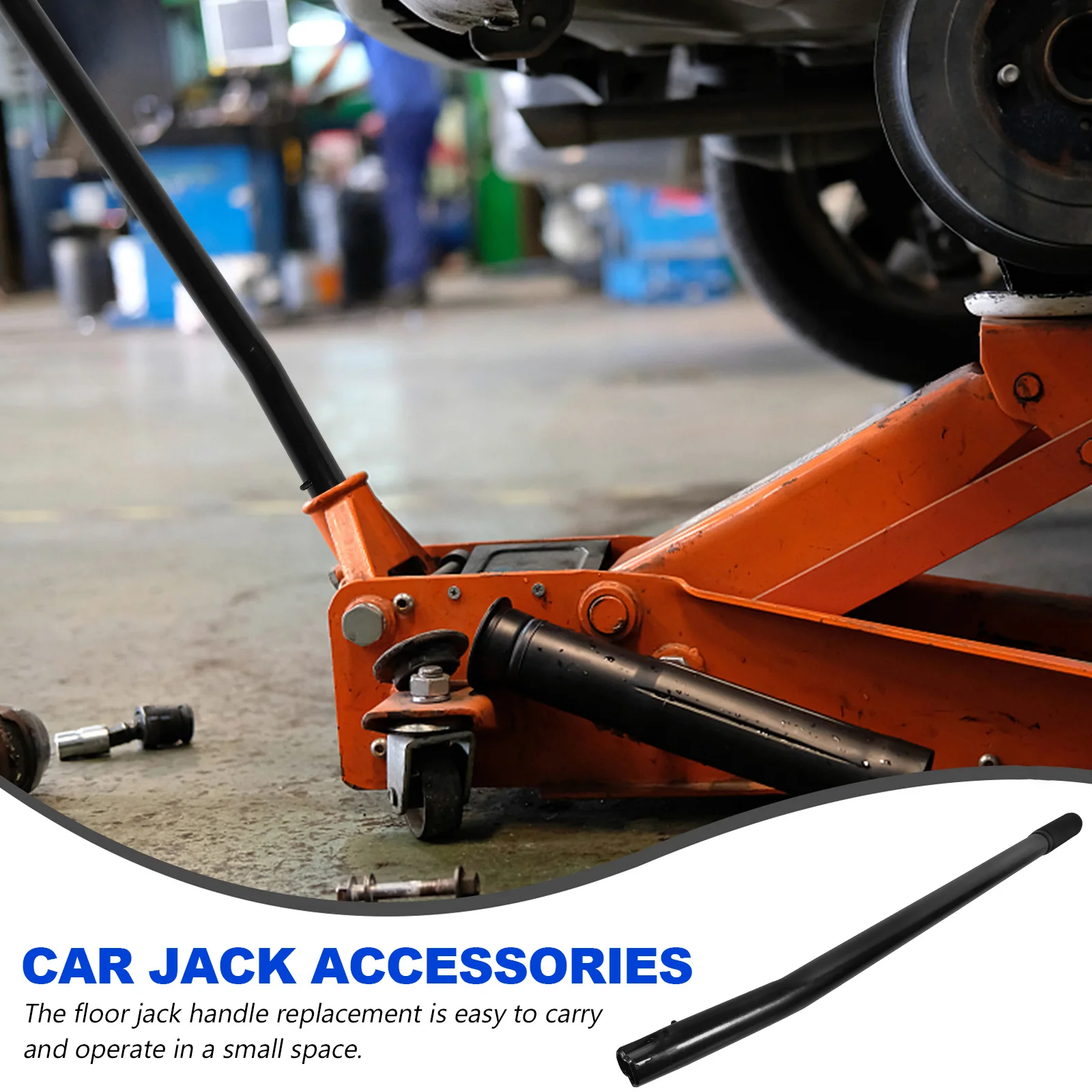

Hydraulic Jack Handle 2.5 Ton Horizontal Car Jack Pole Lever Replacement Non Slip Silicone Grip Lightweight Black Pump Truck
