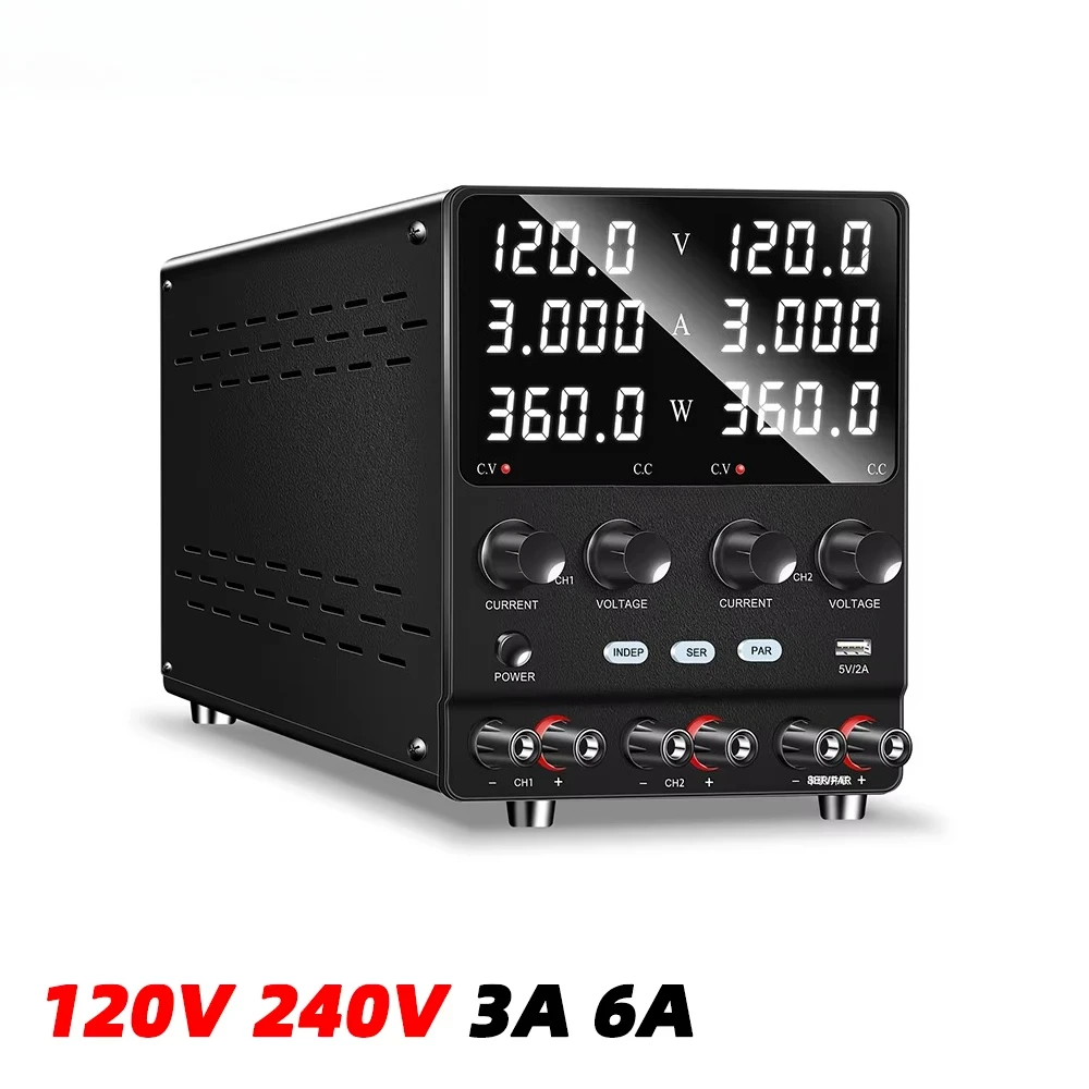 SPS1203-2KD Adjustable Dual Channel DC Power Supply 120V 240V 3A 6A 720w ±Voltage Output One-Key Series/Parallel Mode