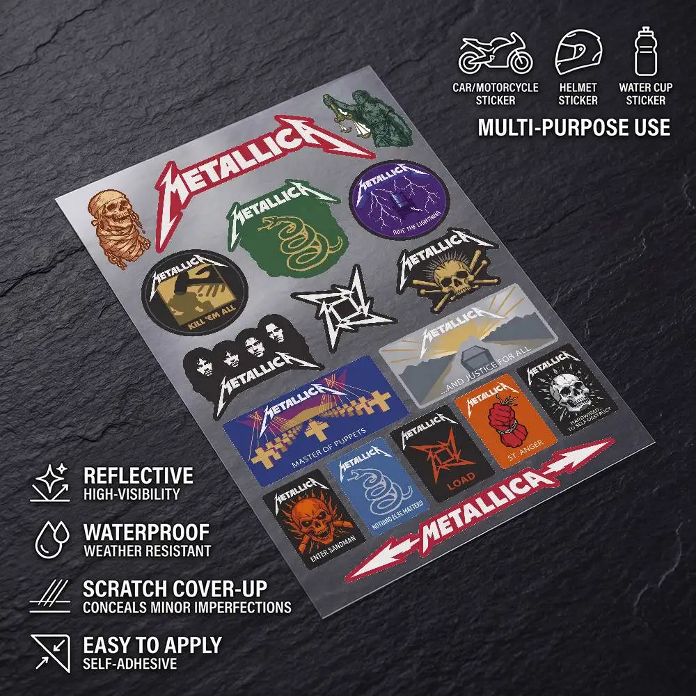 M-ETAL-L-ICA Multi Scene Waterproof Reflective Scratch Cover Stickers Fit Auto Motorcycle Helmet Refrigerator