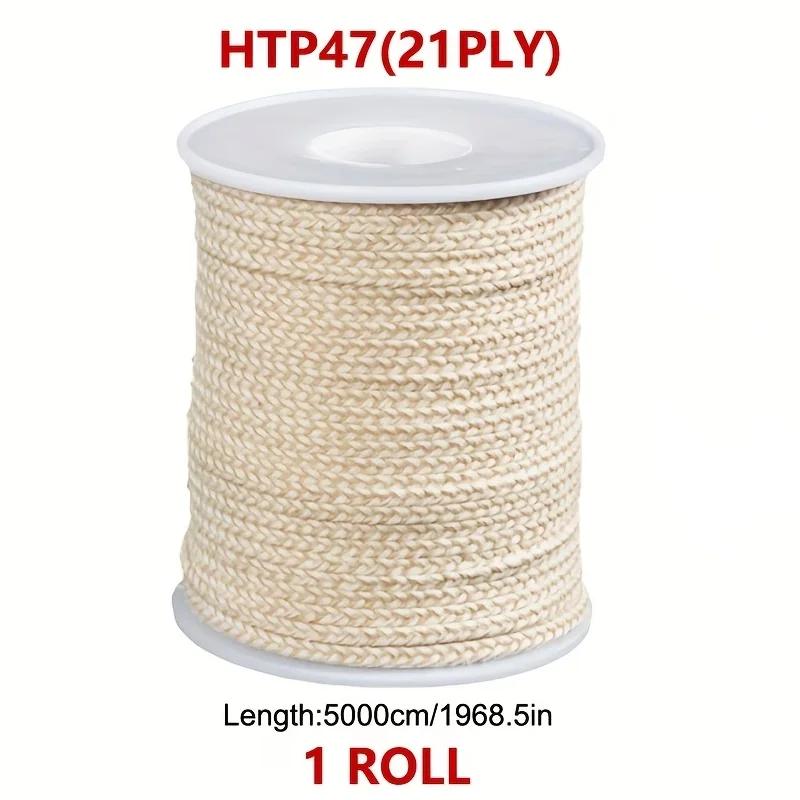 50‑Meter Braided Candle Wick Roll on Spool,  Tight Composite Weaving for Candle Craft & Candle Making