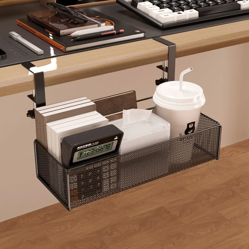 

Simple and Modern Under Desk Storage Rack Adjustable Storage Basket for Office Computer Desk Without Punching Holes