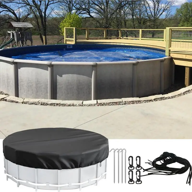 8/10/12FT Round Swimming Pool Covers For Aboves Ground Pools Hot Tub Cover Solar Covers Heavy Duty Tear Resistant Pool Cover