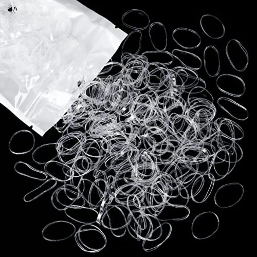 Clear Hair Elastics 300pcs Flexible Rubber Bands