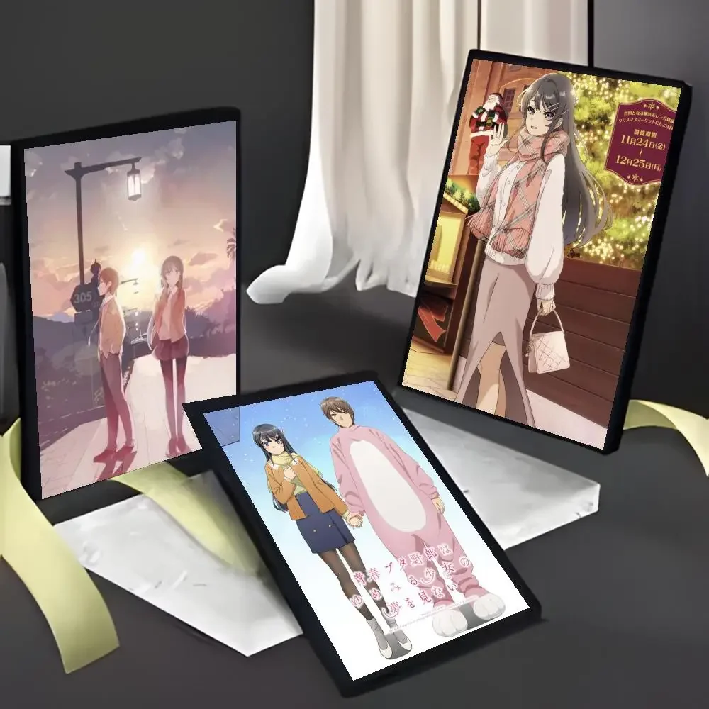 الوغد لا يحلم الأرنب فتاة Senpai أنيمي ملصق فني ملصق الفيلم جدارية الأسرة غرفة الأطفال جدار الديكور طباعة هدية #2