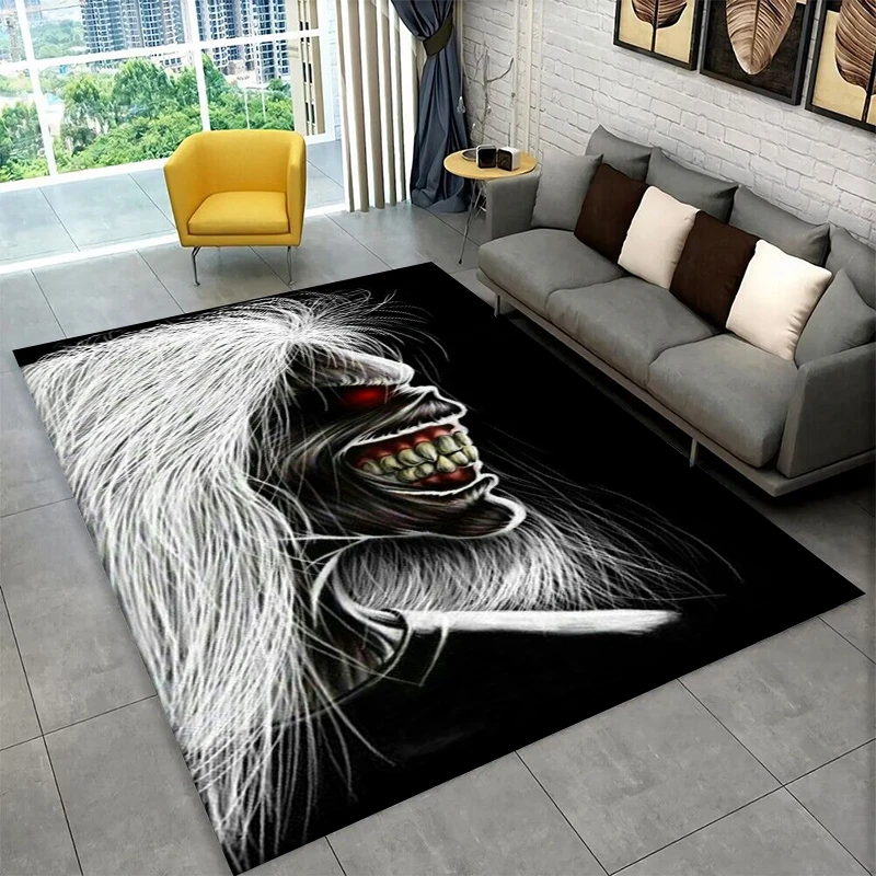 3D I-Iron Maiden Metal Band Carpet Rug for Playroom Bedroom Living Room Sofa Home Decor,kid Game Area Rug Non-slip Floor Mat