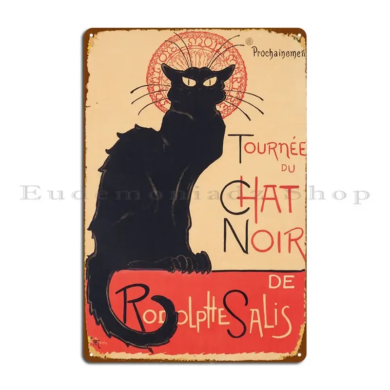 Chat Noir-Póster de placa de Metal, decoración de pared para Club, diseño de Club, Bar, cartel de estaño personalizado