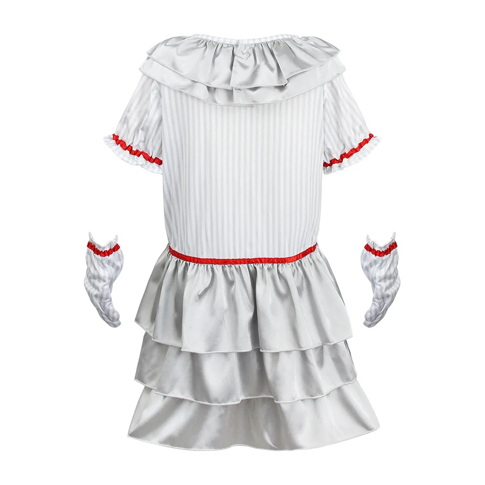 Kids Halloween Joker Pennywise Girls Dress Stephen King It Chapter Horror Clown Dress Christmas Party Costume for Girls