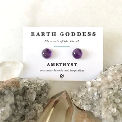 Amethyst Stud Earrings. Honesty and Inspiration Amethyst Jewelry. by Earth Goddess ®