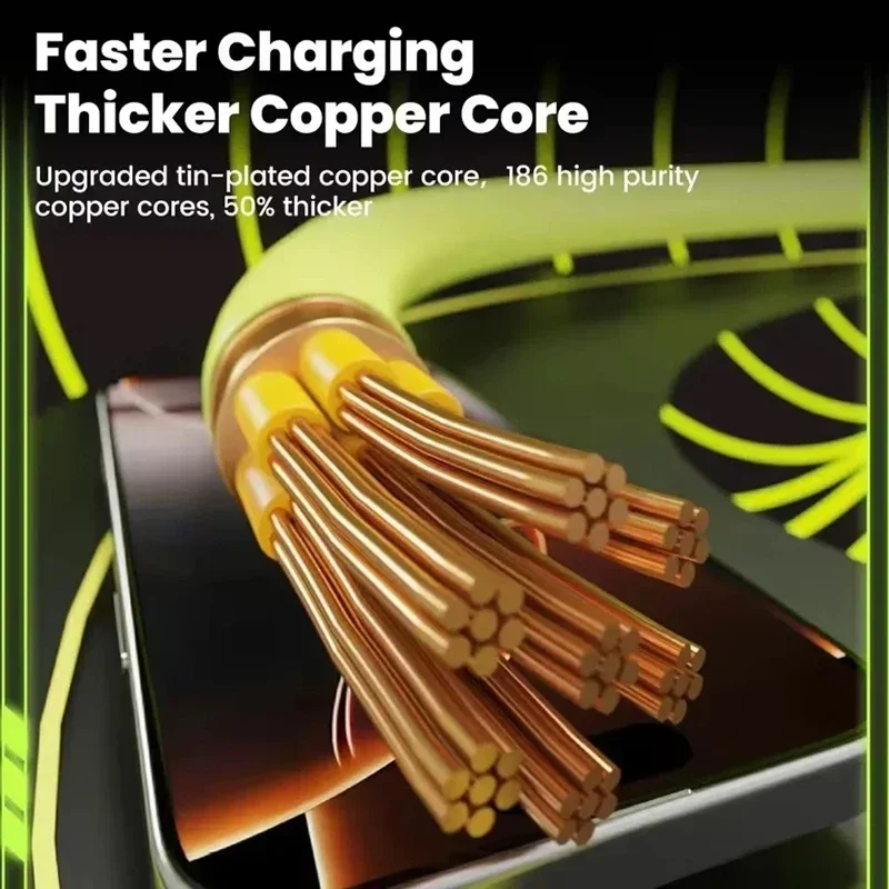 240W Silicone 4-in-1 Fast Charging Cable for IPhone 17 16 15 14 13 12 11 Pro Max for Samsung S25 S24 S23 for LG for Moto G Oppo image 2