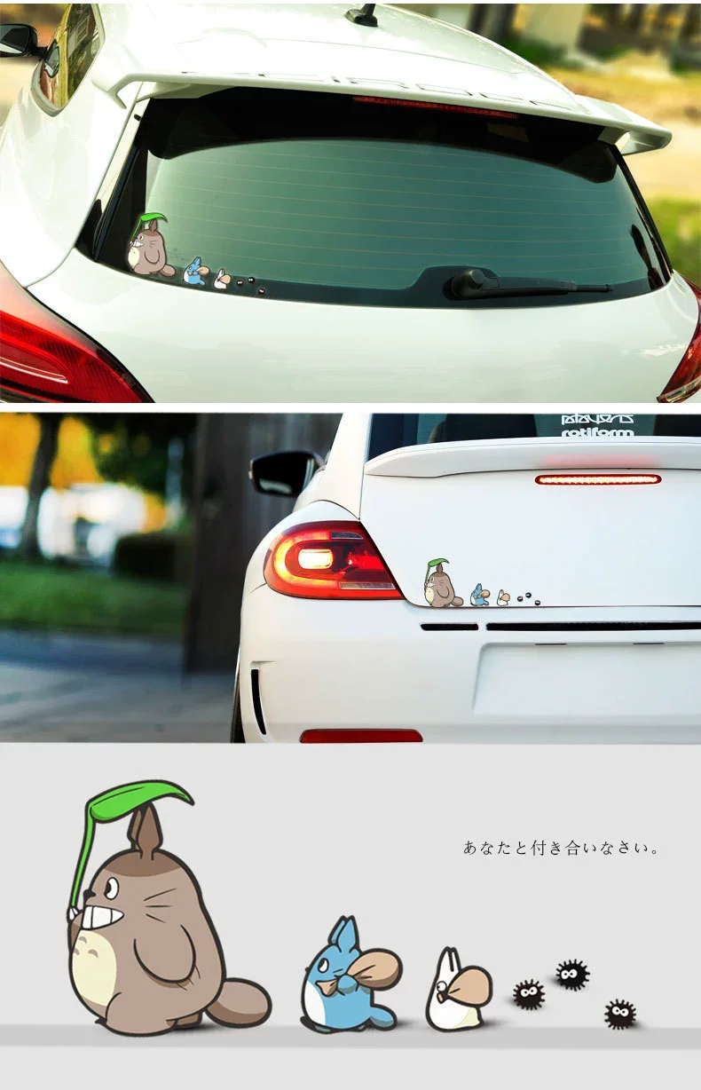Totoro car sticker car body helmet personality creative cute waterproof change decorative fashion car sticker view 4