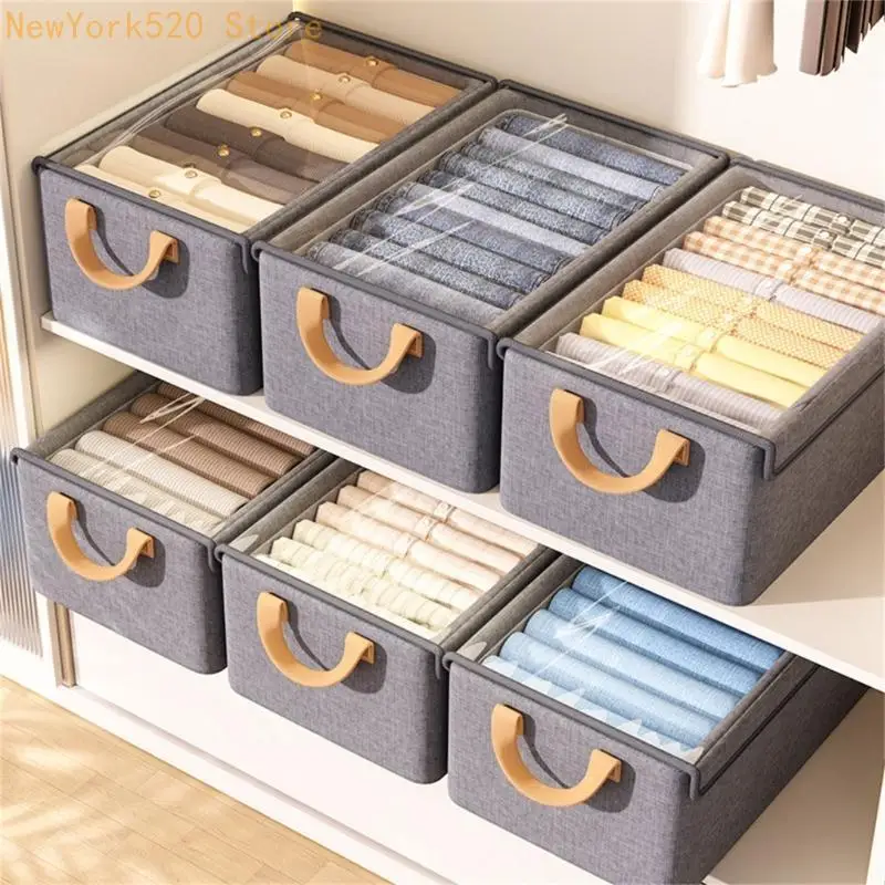 Folding Clothes with Protective Lid Multipurpose Foldable Clothes Box Storage Solution for Household Items N84C