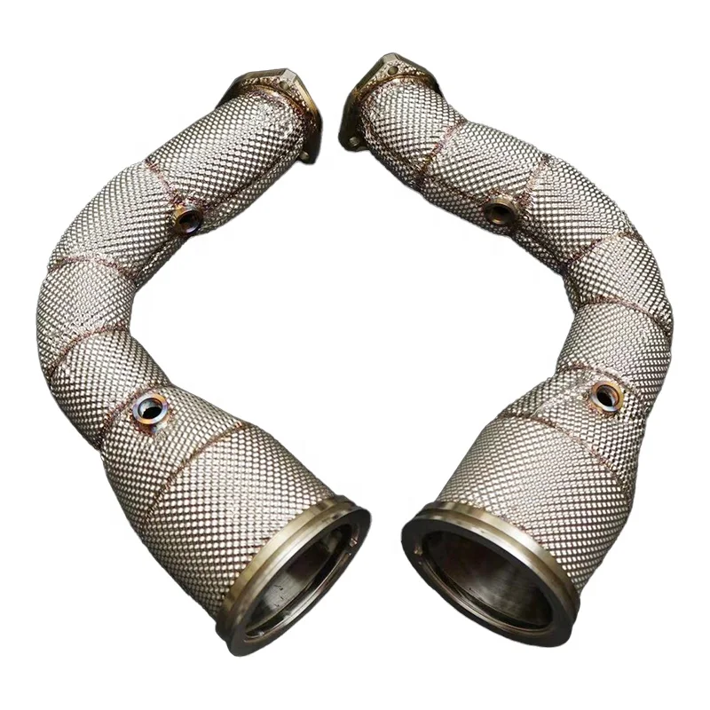

200CPSI CATTED DOWNPIPES HEATSHIELD For AUDI SQ7 SQ8 RSQ8 EXHAUST PIPE