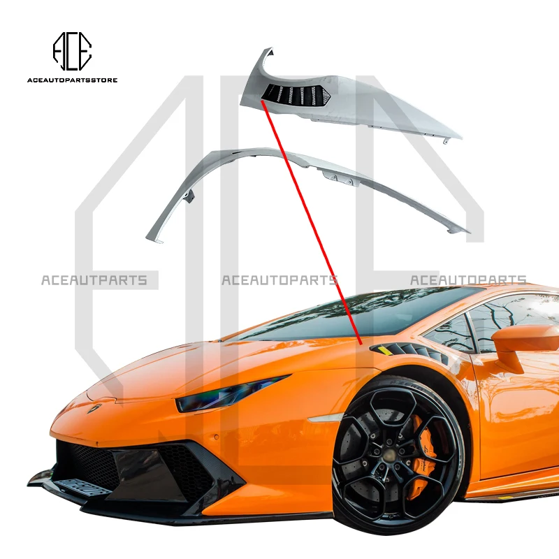 V Style Half Carbon Fiber Front Fender For Lamborghini Huracan Lp610-4 Lp580 Lp640 EVO 2014-2021