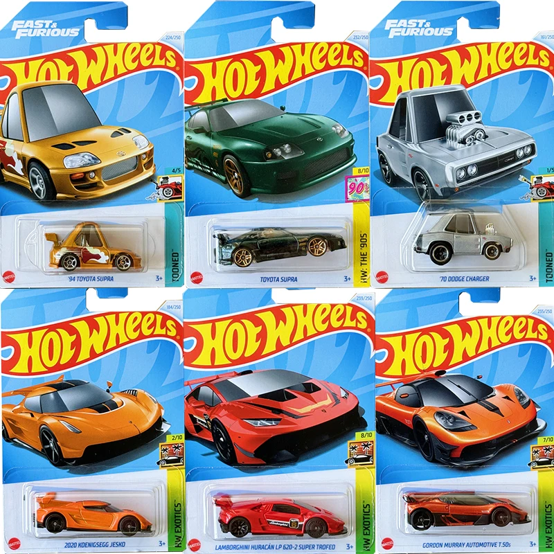 Hot Wheels-Jouets de voiture pour garçons, Lamborghini Motoracan, modèle de véhicule Super Trofed Toyota Supra, cadeau original, moulé sous