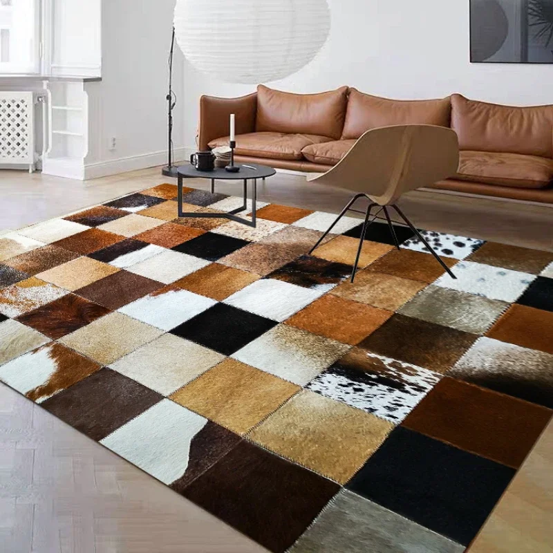 Modern Imitation Cowhide Living Room Decoration Carpet Home Zebra Pattern Study Cloakroom Carpets Bedroom Bedside Non-slip Rug