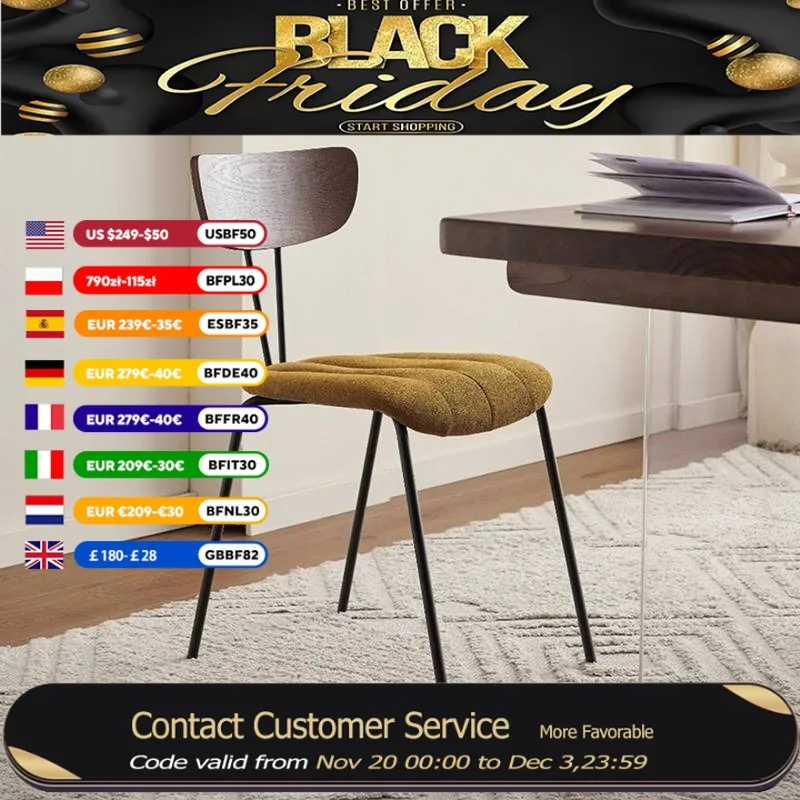 

Cushion Backrest Dining Chairs Stylish Decoration Party Office Dining Chair Living Room Accent Silla Comedor Furniture For Home