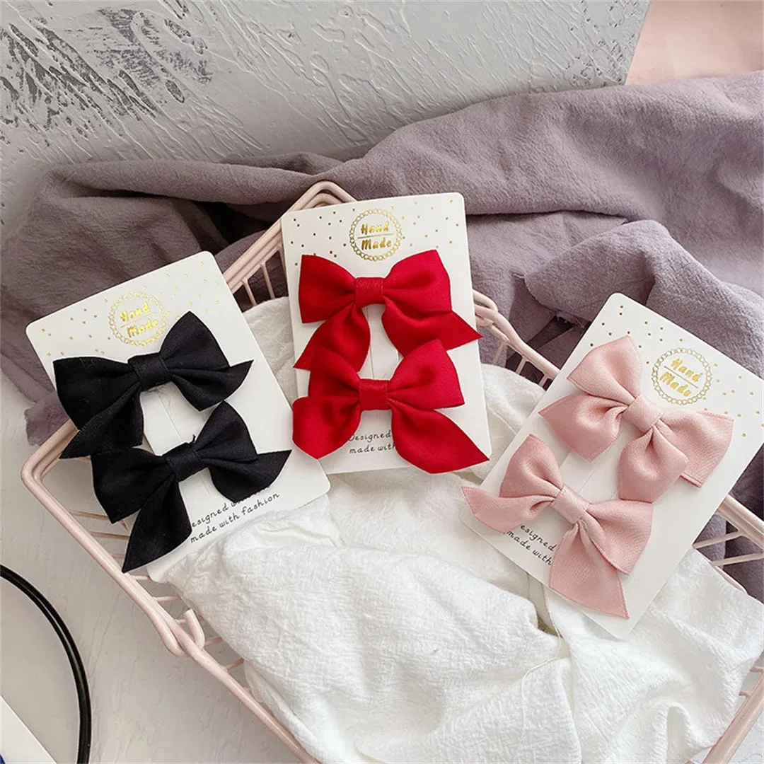 Flower Girls Dress New Bow Headgear Cute Sweet Little Girl Hair Accessories Summer Girls Net Red Clips Baby Hairpins Children