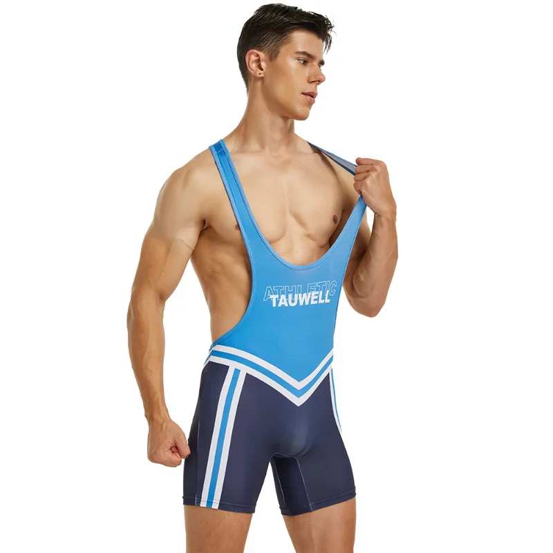 Mens Undershirts Leotard Wrestling Singlet Fitness Sports Workout Gym Bodysuits Underwear Seamless Jumpsuits One-piece Bodywear