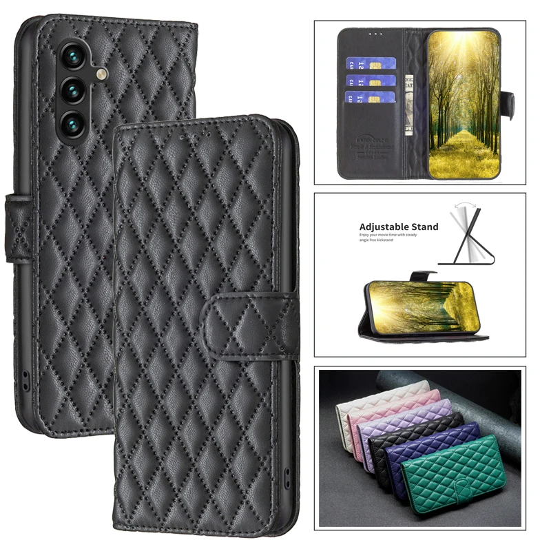 A17 Leather Case Wallet Cover For Samsung Galaxy A17 A07 A36 A56 A26 A05 4G A15 A25 A35 A55 5G Coque Flip Phone Protective Cases