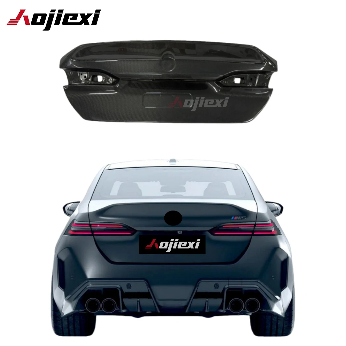 

High Quality CSL Style Carbon Fiber Rear Trunk Cover for BMW M5 G90 G60 2023-IN Replacement Carbon Fiber Rear Trunk Lid Body Kit