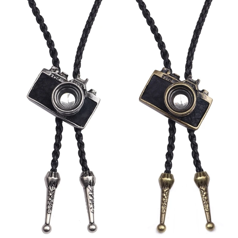 

Camera Bolo Tie Necklace Western Bolo Tie Cowboy Tie Sweater Chain Cowboy Leather Necktie Vintage Bolo Tie