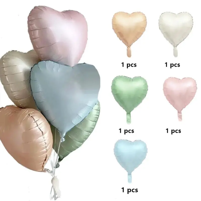 1set Retro Caramel Heart Balloons with 32inch Number Foil Balloon For Kids 1st Birthday Party DIY Decoration Supplies Wedding