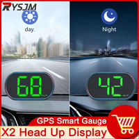 X2 GPS HUD for All Cars KMH Speed Meter Auto Accessories Digital Car Head Up Display Big Font USB Plug Speedometer customized