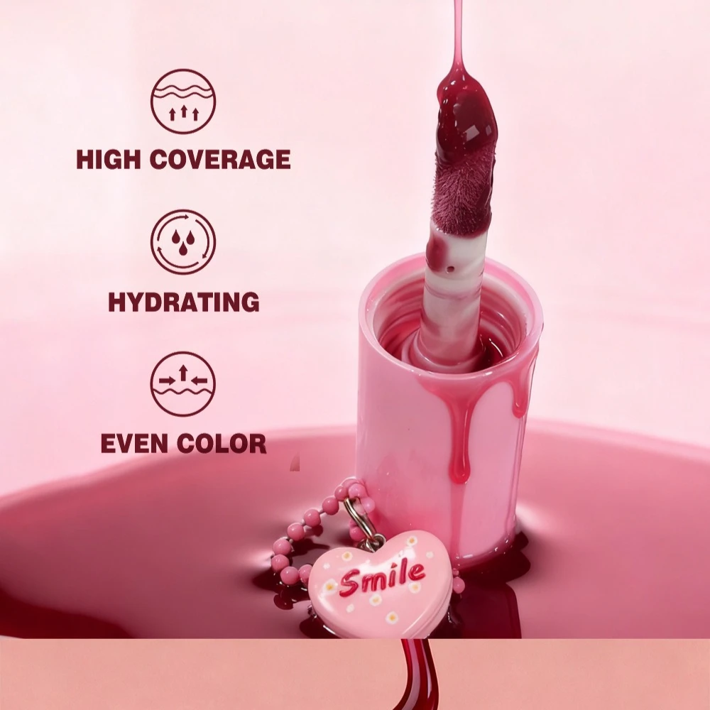 Balsamo per labbra al burro Design a cuore Trattamento labbra nutriente Finitura lucida Idratazione a lunga durata Regali per la cura delle labbra in stile Kawaii carino