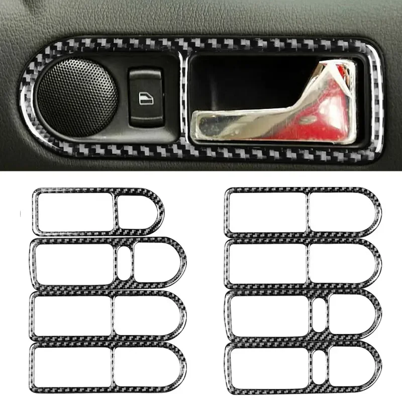 

For VW Golf 4 Jetta Bora MK4 R32 GTI 1999 - 2004 Car Carbon Fiber Interior Door Handle Bowl Frame Cover Protective Trim