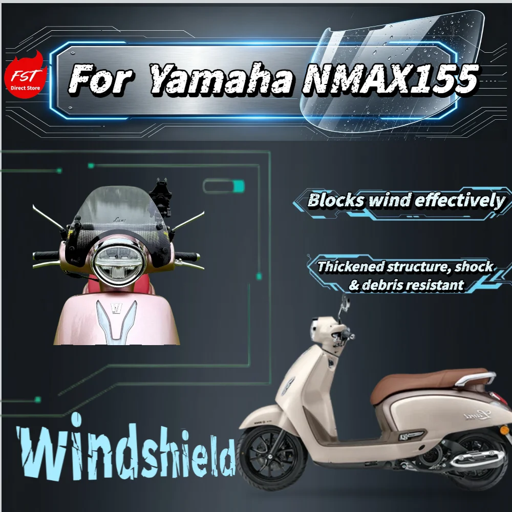 

For Haojue LUMI125 Retro Silk Screen Windscreen, Wear-Resistant Front Wind Deflector Glass, Upgrade Parts
